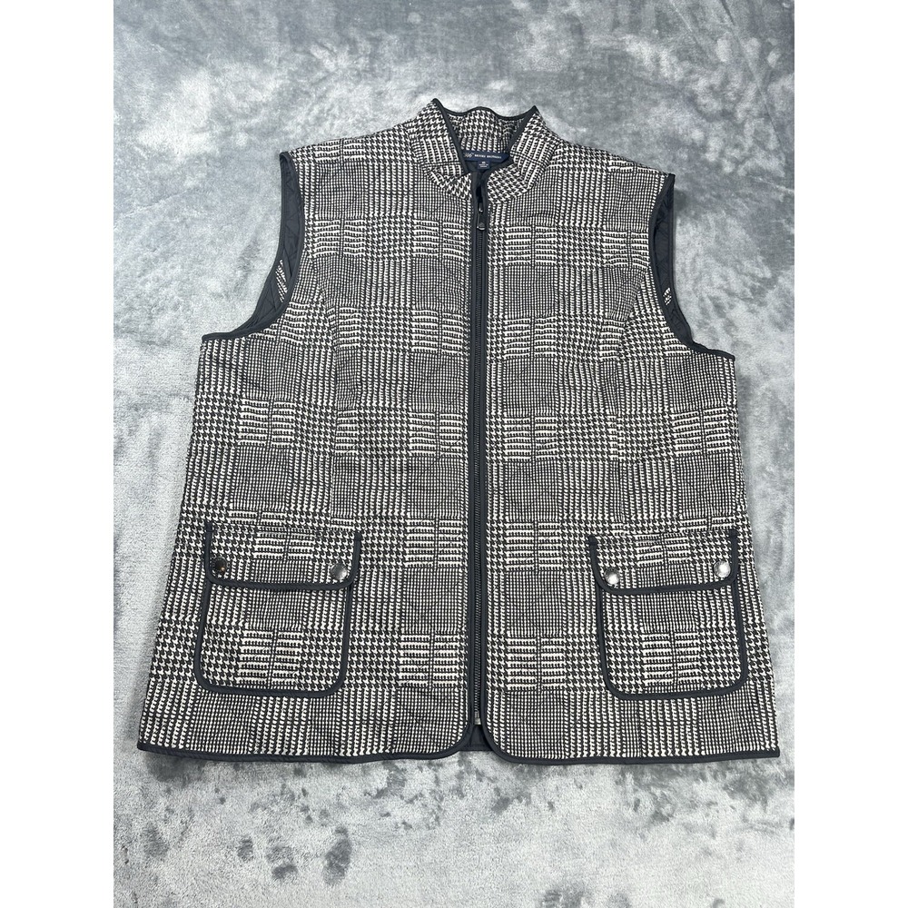 Brooks Brothers Vest Womens 16 Quilted Lining Houndstooth Check Pattern Pocket